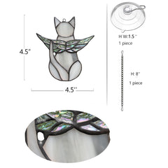 BOXCASA stained-glass cat memorial window hanging brightens a room