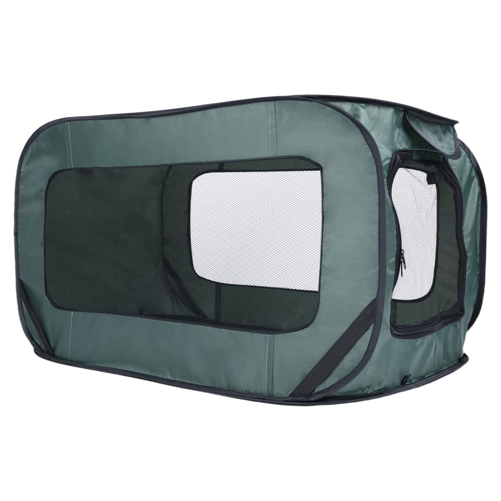 BOYUZHE 36-inch foldable kennel setup showing easy pop-up assembly for travel