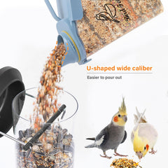 Brabtod bird seed dispenser pour spout for neat, easy refills