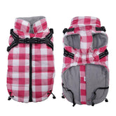 Brabtod dog winter jacket front view pink with waterproof protection for rain