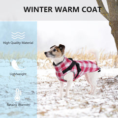 Brabtod dog winter jacket harness-integrated design for quick dressing