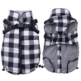 Brabtod dog winter jacket plaid waterproof fabric protects against rain