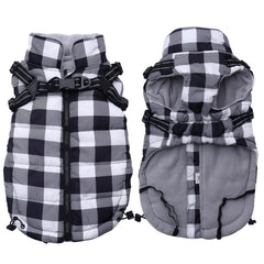 Brabtod dog winter jacket plaid waterproof fabric protects against rain