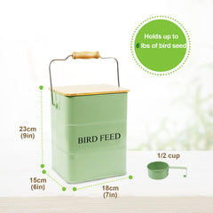 Brabtod metal bird seed bin seed types emphasizes versatile storage for sunflowers nyjer millet and more