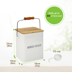 Brabtod storage tin wooden handle portable and easy to move