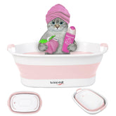 BREENHILL collapsible bath tub front view, compact for small pets.