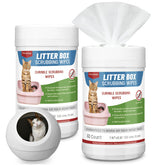 Breling litter box scrubbing wipes pack showing 120-count supply for quick stain removal.