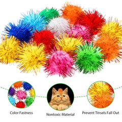Bremorou 1inch size pom poms fit small to medium cats for interactive play.