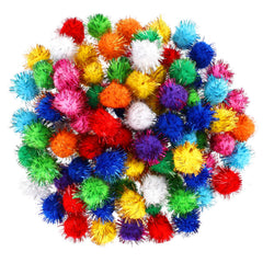 Bremorou cat pom pom balls in multi-color attract attention and invite playful batting.