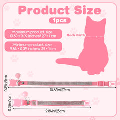 Bremorou rhinestone cat collar pink side view shows secure breakaway safety at a glance