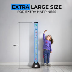Brewish tube shows moving fish inside bubble column for engaging visuals.