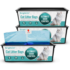 BrightOn litter bag refill roll fits Genie Easy Roll Pail for clean odor control.