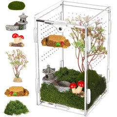 BrightRow Jumping Spider Enclosure front view, a compact habitat for desktop observation