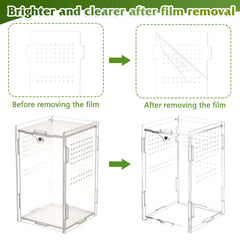 BrightRow Jumping Spider Enclosure packaging with quick-assembly components for fast setup