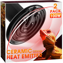Briignite ceramic heat emitter 150W closeup in black ceramic for reptile enclosures