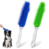 BRILLIRARE dog grooming bath brush with handle for easy, controlled deshedding
