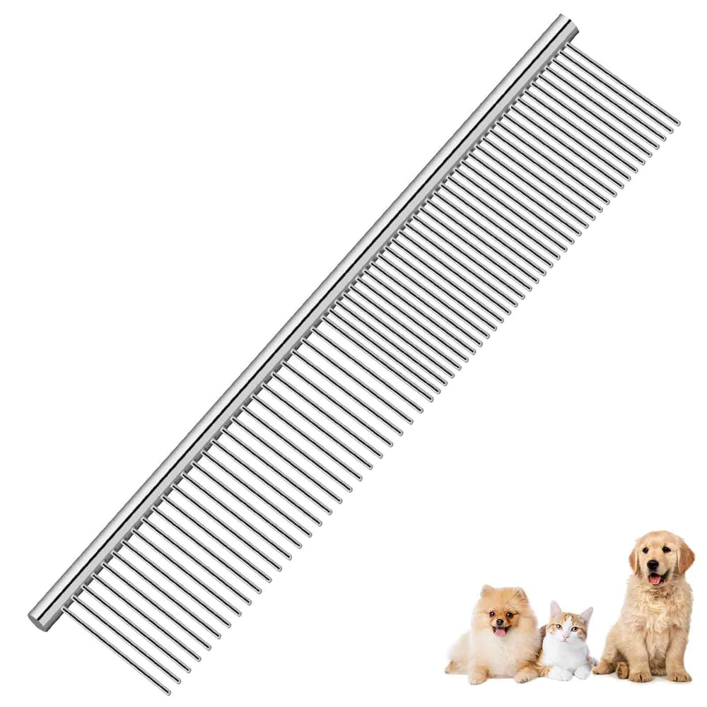 BRILLIRARE dog grooming comb close-up teeth for gentle detangling and smooth glide.