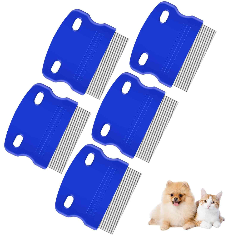 BRILLIRARE flea-lice comb set closeup shows rounded teeth for gentle, skin-safe grooming.