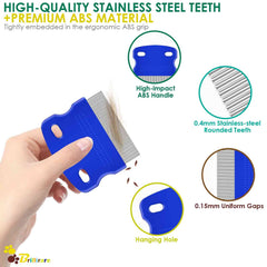 BRILLIRARE rounded-teeth detail highlights smooth edges that prevent scratching during grooming.