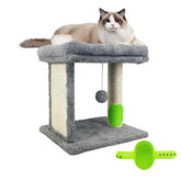 Britepaws cat-scratching-post with grey top bed offers cozy lounging for kittens and adult cats