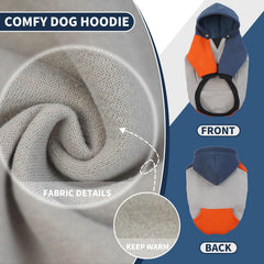 BRKURLEG dog hoodie color-block design adds stylish, warm appeal.