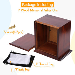 BRKURLEG dog urn dimensions show 6.7x5.5x4.3 inches for pets.