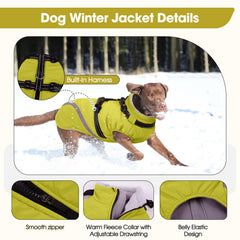 BRKURLEG dog winter jacket reflective strips boost visibility at night