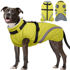 BRKURLEG dog winter jacket shows waterproof shell for rain protection