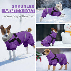 BRKURLEG purple coat features reflective strips for better night visibility.