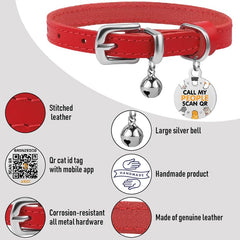 BRONZEDOG leather cat collar fits 9-12 inch necks with secure feel.