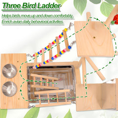 BRSLAIF built-in bird bowls show convenient dining while playing to monitor intake.