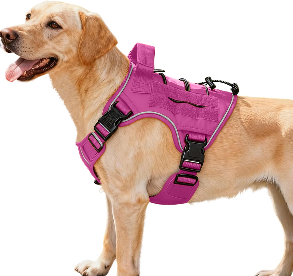 Bruvoalon heavy-duty tactical dog harness pink medium on large breeds for durable outdoor wear