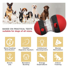 BSISUERM dog puzzle toy in action showing dual end dispensers during play.