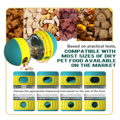 BSISUERM dog puzzle ball green top view highlights adjustable treat openings.