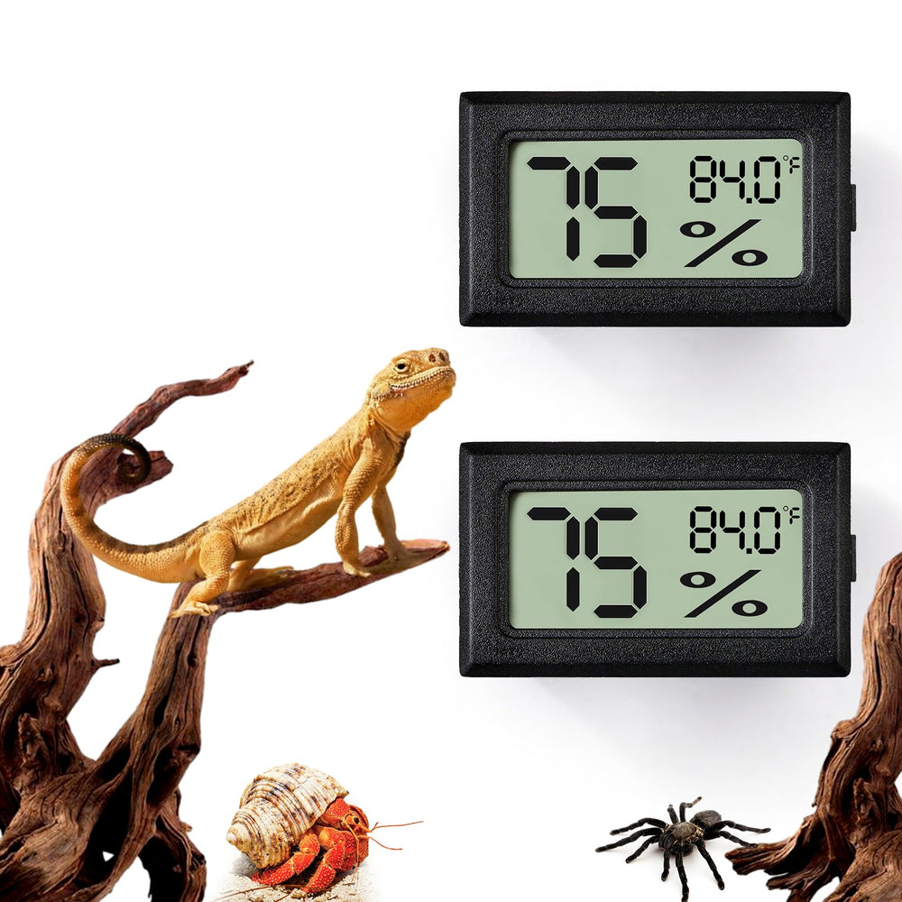 BSRESIN rectangle thermometer package shown for reptile setup with two-pack kit