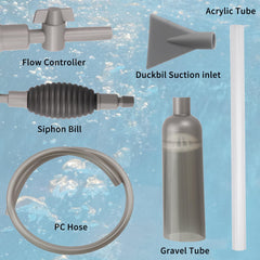BSTCWCP acrylic-tube shows clear passage for debris-free water changes.