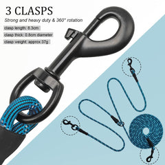 BTINESFUL two dogs tether with swivel clips for secure yard use