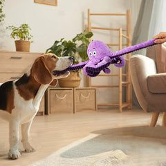 Bttfere octopus dog toy teeth-cleaning potential during chewing.