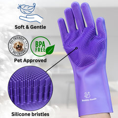 Bubble Hands cat grooming gloves for deshedding and soothing baths