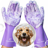 Bubble Hands dog shampoo gloves close-up bristles for gentle massaging and lathering