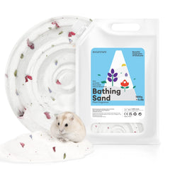 BUCATSTATE dust-free hamster bath sand in resealable bag for mess-free refills.