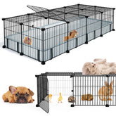 BUCATSTATE guinea pig cage assembled with top cover for safe indoor play