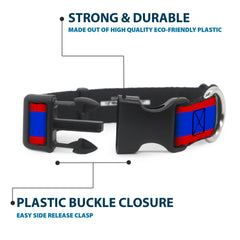 Buckle-Down dog collar fabric texture highlights durable polyester material and vibrant print.