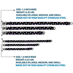 Buckle-Down seatbelt buckle collar black purple white with secure hardware