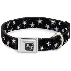 Buckle-Down seatbelt buckle collar with glowing stars design for bold daily walks