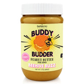 Buddy Budder Bark Bistro jar front view showing natural dog peanut butter for treats