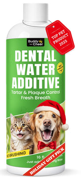 BuddyCheer dog breath freshener bottle pour for easy, no-brushing dental care and fresh breath