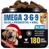 BuddyCheer Omega-3 for Dogs bottle highlighting salmon oil blend for skin and coat.