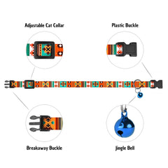 Budkas cat collars floral arrows pattern close-up emphasizing lightweight style and safety