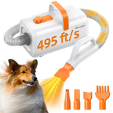 Buenkee dog blow dryer powerful air stream for fast drying after bathtime.